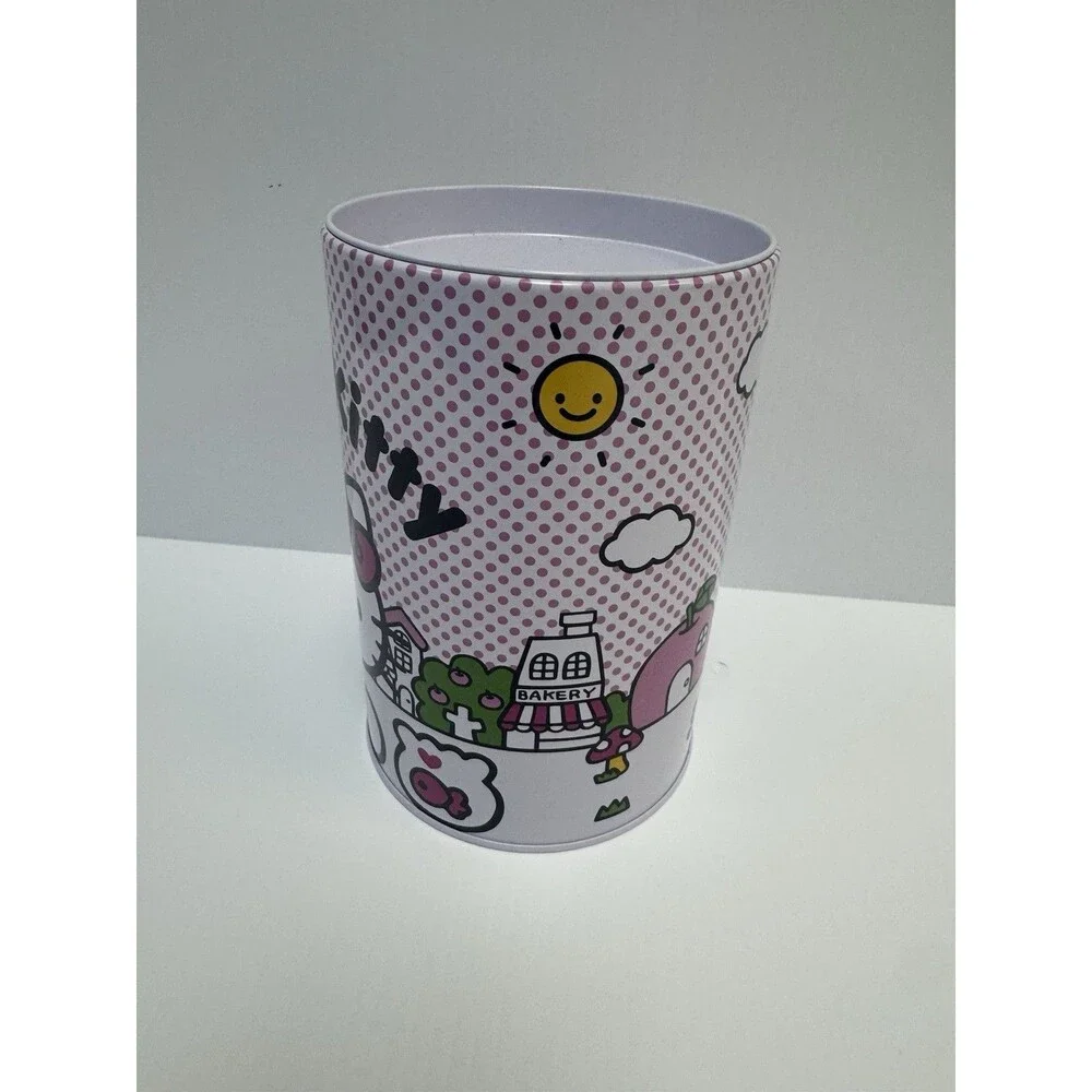 Hello Kitty Pink Tin Coin Bank Metal Piggy Bank Savings Can Sanrio New NWOT